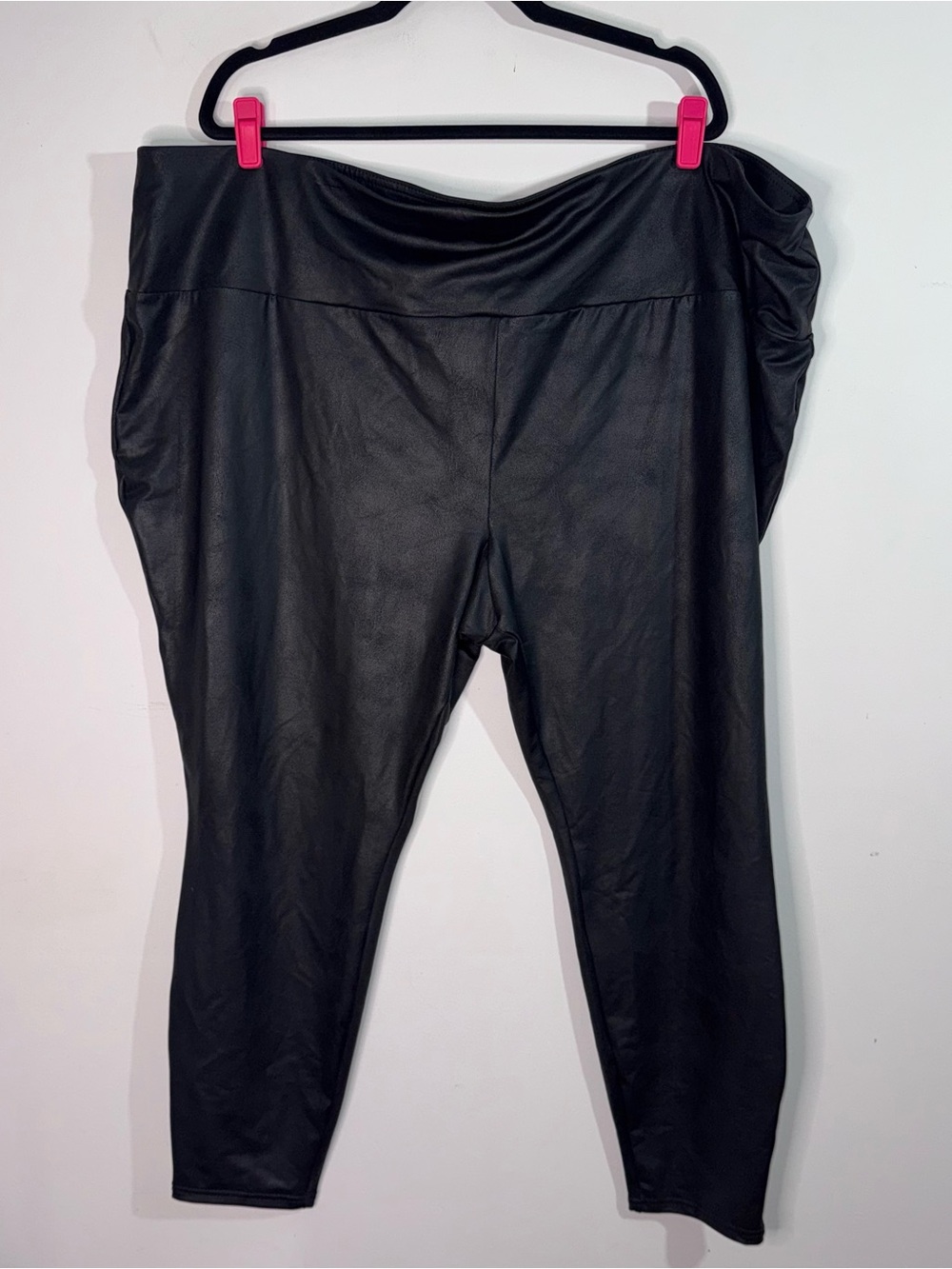 Terra & Sky 4X Black Faux Leather Skinny Leggings Plus Size 28W-30W NWT